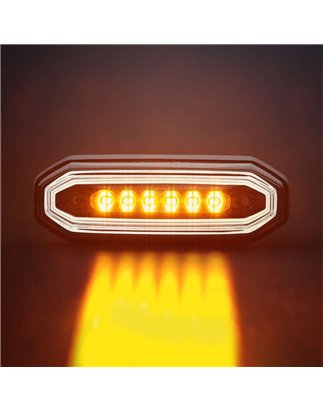 Warning light - Strands - FOR9T Aura - 5.2" - 13.2cm - Smoke - Position light White - 20 flash patterns - Amber - R65-2 - 12V-48