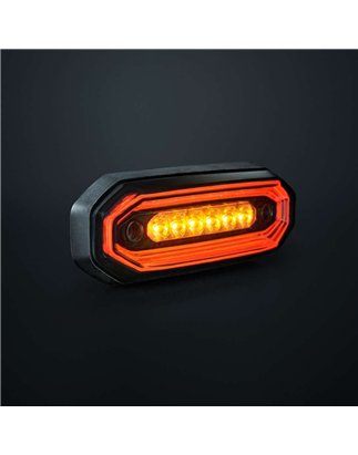 Blitzleuchte - Strands - FOR9T Aura - 5.2" - 13.2cm - Smoke - Positionslicht Rot - 20 Blitzmuster - Amber - R65-2 - 12V-48V