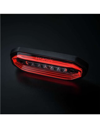 Warning light - Strands - FOR9T Aura - 5.2" - 13.2cm - Smoke - Position light Red - 20 flash patterns - Amber - R65-2 - 12V-48V