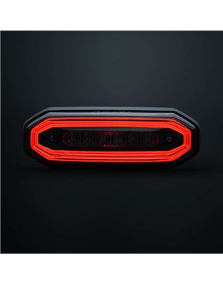 Blitzleuchte - Strands - FOR9T Aura - 5.2" - 13.2cm - Smoke - Positionslicht Rot - 20 Blitzmuster - Amber - R65-2 - 12V-48V