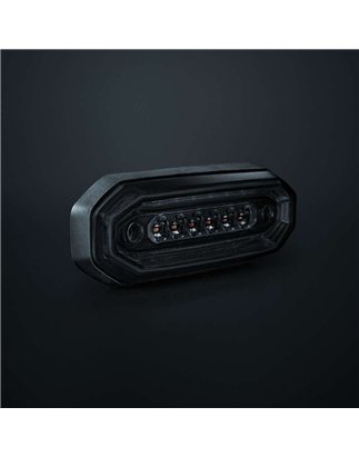 Warning light - Strands - FOR9T Aura - 5.2" - 13.2cm - Smoke - Position light Red - 20 flash patterns - Amber - R65-2 - 12V-48V