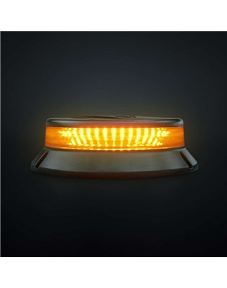 Beacon - Strands - Cruise Light - 6.5" - 16.5cm - Smoke - Flat Transfer Plate - 12 flash patterns - Amber - R65 - 12V-48V