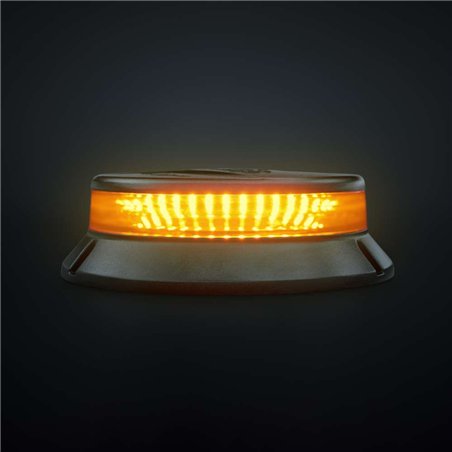 Beacon - Strands - Cruise Light - 6.5" - 16.5cm - Smoke - Flat Transfer Plate - 12 flash patterns - Amber - R65 - 12V-48V