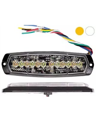 Warning light - Axixtech - SM6-D - Dual Color - 5.4" - 13.7cm - Clear - 28 flash patterns - White/Amber - R65-2 - 12V-24V