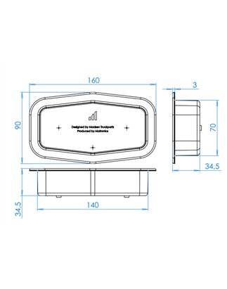 Mounting - Nedking - Frame Double Burner - 6.3" - 16cm - Black