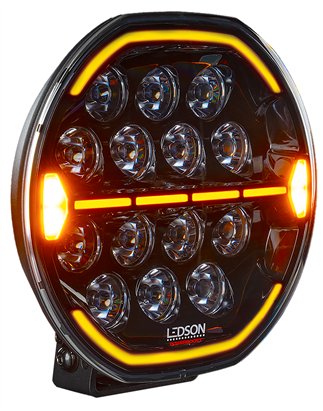 Extraljus - Ledson - Herox 9+ - Strobe - 8.9" - 22.6cm - Smoke - PowerTouch - Positionsljus Vit/Bärnsten - 5 blixtmönster - Driv