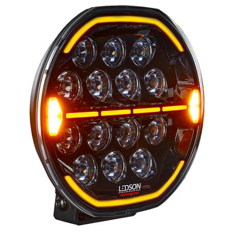 Extraljus - Ledson - Herox 9+ - Strobe - 8.9" - 22.6cm - Smoke - PowerTouch - Positionsljus Vit/Bärnsten - 5 blixtmönster - Driv