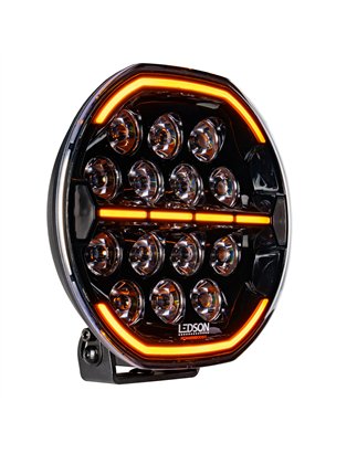 Driving light - Ledson - Herox 9+ - Strobe - 8.9" - 22.6cm - Smoke - PowerTouch - Position light White/Amber - 5 flash patterns - Driving