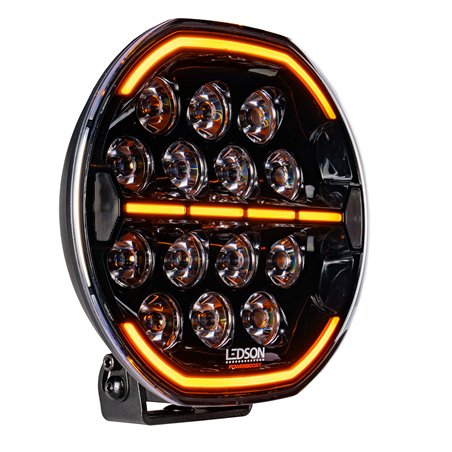 Driving light - Ledson - Herox 9+ - Strobe - 8.9" - 22.6cm - Smoke - PowerTouch - Position light White/Amber - 5 flash patterns - Driving