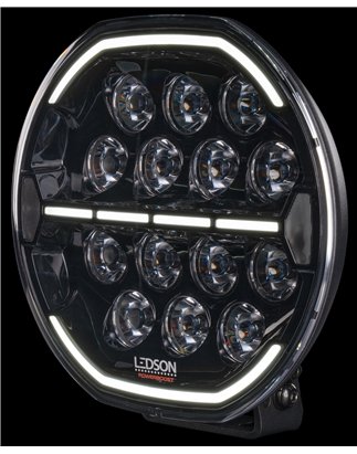 Driving light - Ledson - Herox 9+ - Strobe - 8.9" - 22.6cm - Smoke - PowerTouch - Position light White/Amber - 5 flash patterns 