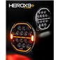 Driving light - Ledson - Herox 9+ - Strobe - 8.9" - 22.6cm - Smoke - PowerTouch - Position light White/Amber - 5 flash patterns - Driving Driving light - Ledson - Herox 9+ - Strobe - 8.9" - 22.6cm - Smoke - PowerTouch - Position light White/Amber - 5 flash patterns - Driving