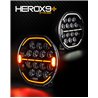 Driving light - Ledson - Herox 9+ - Strobe - 8.9" - 22.6cm - Smoke - PowerTouch - Position light White/Amber - 5 flash patterns