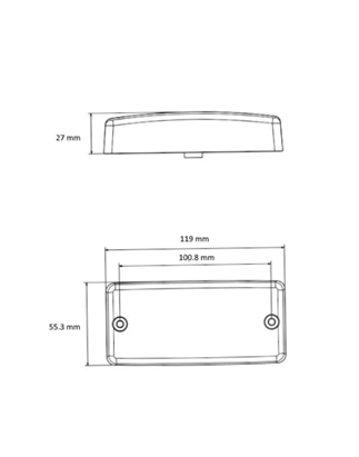 Marker Light - M-Led - Classic - 4.7" - 11.9cm - Amber - 12V-30V