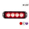 Warning light - M-Led - Pro 4 - Compact - 3.7" - 9.5cm - Clear - 26 flash patterns - Red - 12V-24V