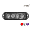 Flitser - M-Led - Pro 4 - Compact - 3.7" - 9.5cm - Helder - 26 flitspatronen - Rood - 12V-24V