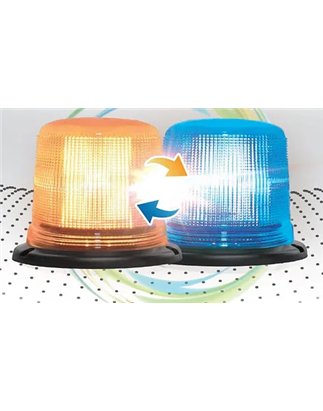 Varningsljus - Axixtech - B18 Dual - 5.6" - 14.2cm - Klar - Bärnsten/Blå - R65-2 - 12V-24V -