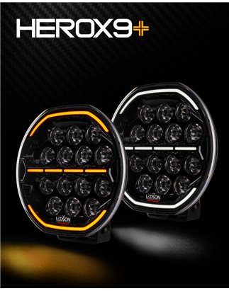 Verstraler - Ledson - Herox 9+ - 9.1" - 23.1cm - Smoke - PowerTouch - Positielicht Wit/Amber - Driving