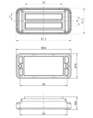 Achterlicht - WAS - W114 - 5.7" - 14.6cm - Achter - Rem - Richting - 12V-24V