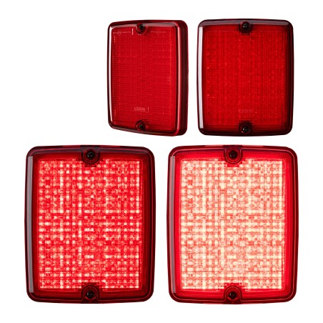 Bakljus - Ledson - Breeze X2 - Retro - 4.3" - 11cm - Röd - Bak - Broms - 12V-48V