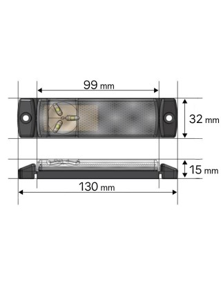 Marker Light - Ledson - Optoline STAR - 5.1" - 13cm - Clear - White - 12V-30V