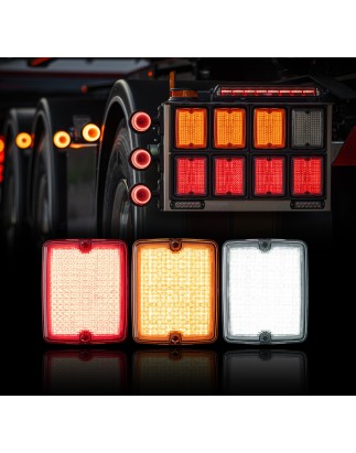 Bakljus - Ledson - Breeze X2 - Retro - 4.3" - 11cm - Röd - Dim - 12V-48V