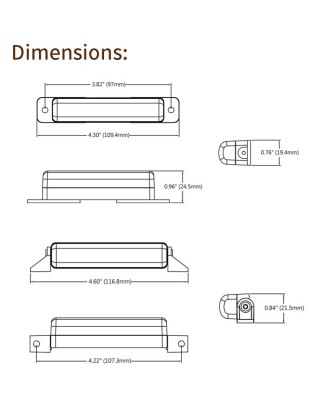 Warning light - Ledson - 4.3" - 10.9cm - Clear - 14 flash patterns - Blue - R65-2 - 12V-24V