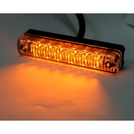 Blixtljus - Ledson - 4.3" - 10.9cm - Klar - 14 blixtmönster - Bärnsten - R65-2 - 12V-24V -