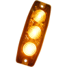 Warning light - Ledson - Ultra Thin - 3.5" - 8.8cm - Amber - 12 flash patterns - Amber - 12V-24V