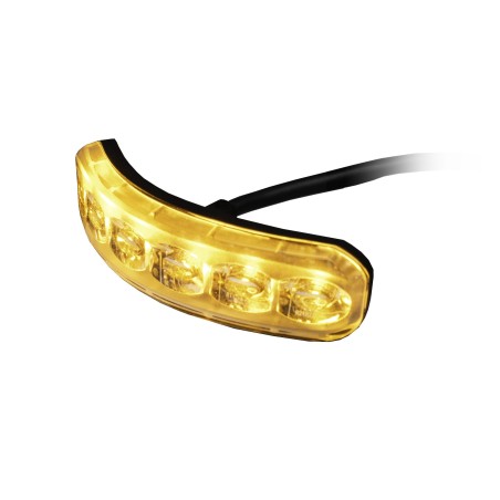 Blixtljus - Ledson - Nexus - 4.4" - 11.3cm - Klar - Flexibel - 19 blixtmönster - Bärnsten - R65 - 12V-30V -