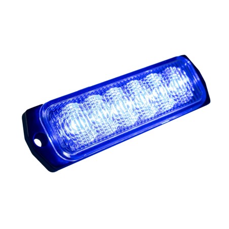Flitser - Ledson - 6 LED - 4.4" - 11.3cm - Helder - 26 flitspatronen - Blauw - R65 - 12V-30V