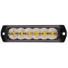 Warning light - Ledson - 6 LED - 4.4" - 11.3cm - Clear - 26 flash patterns - Amber - R65 - 12V-30V