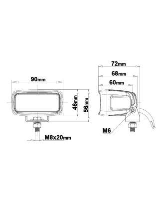 LED Light bar - Ledson - Raptor 15 - S - 3.5" - 9cm - Smoke - Spot