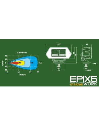 Arbeitsbeleuchtung - Ledson - Epix 5 - Work Strobe - 5" - 12.7cm - No Glare - 5 Blitzmuster - Work / Scene