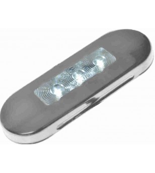 Markeringsljus LED Xenon vit utanpåliggande krom (supertunn) - 210131c