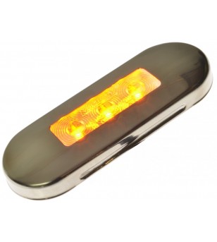 Markeringsljus LED Orange utanpåliggande krom (supertunn) - 210133c