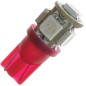LED lamp - Ledson - 5-Led - T10 / W5W - Red - 24V
