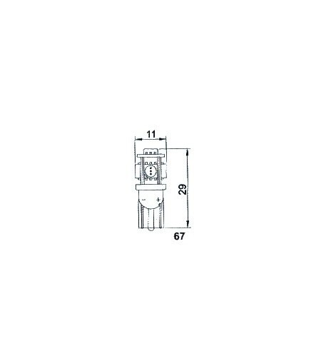 LED lamp - Ledson - 5-Led - T10 / W5W - Rood - 24V