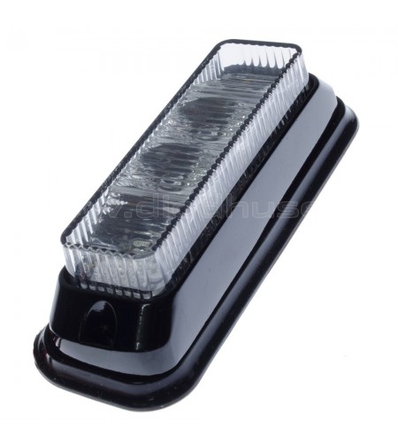 Blitzleuchte - Ledson - 4-Led - 4 led - 4.6" - 11.8cm - Klar - 19 Blitzmuster - Amber - 12V-24V