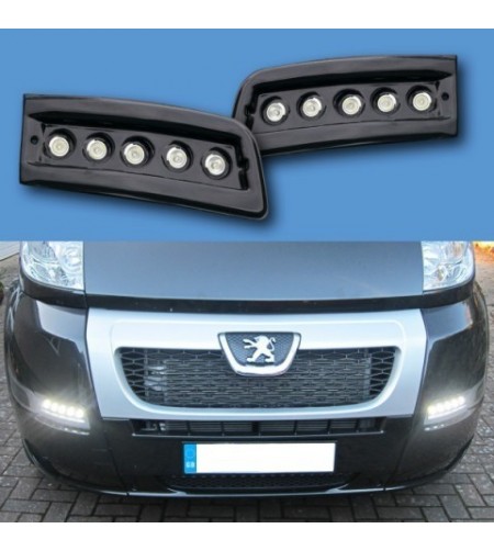 Peugeot Boxer 2007–2014 Tagfahrlicht-Set POD Schwarz (unbehandelt) - LP-X250B