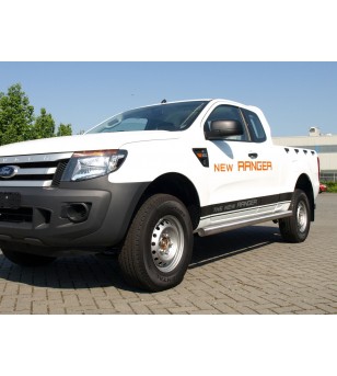 Ranger 2012- side-bar set geborsteld RVS  - 020.07.04C.003 - Sidebar / Sidestep - Verstralershop