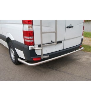 Sprinter 2006- L4 H2/H3, solid curve Polished rear-bar stainless for a car with towbar