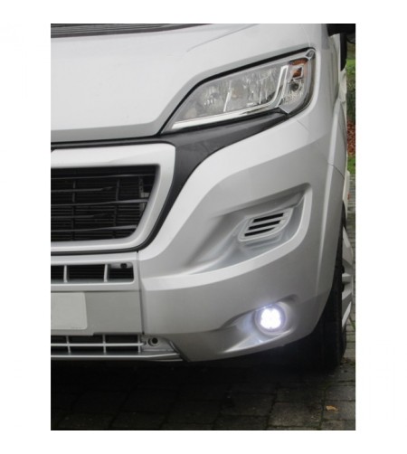 Dagrijverlichting - L&S - Round - Zwart - 12V - Set - Fiat - Ducato - 2014-2024