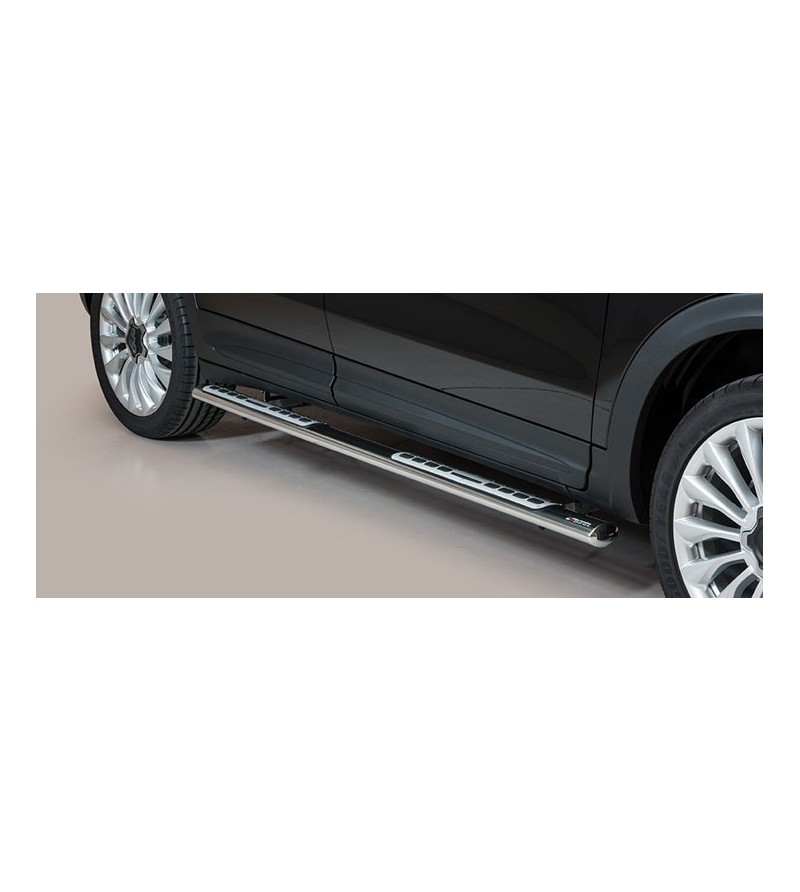 Fiat 500 X Oval Design Side Protections Inox - DSP/393/IX - Sidebar / Sidestep - Verstralershop