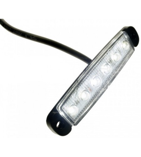 Markeringsljus - Ledson - 3.8" - 9.6cm - Supertunn - Klar - Vit - 12V-24V