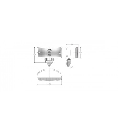Dagsljus - SIM - 3123 - Dansk lampa - 5.5" - 14cm - Positionsljus Talmu-stil - Gul - 12V-24V