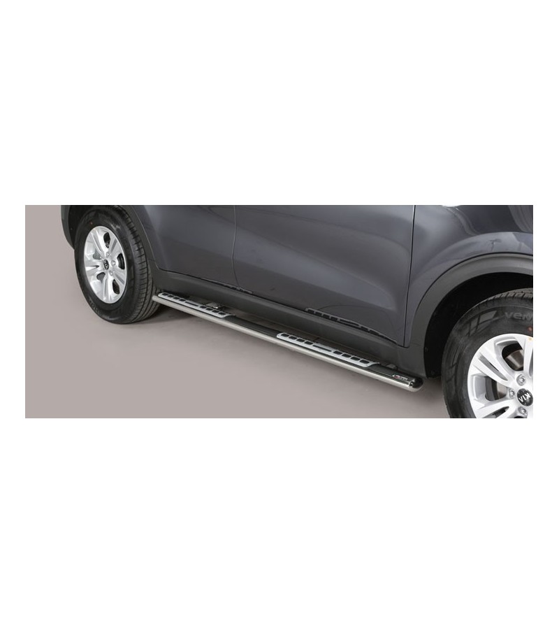 Sportage 16- Oval Design Side Protections Inox - DSP/403/IX - Lights and Styling