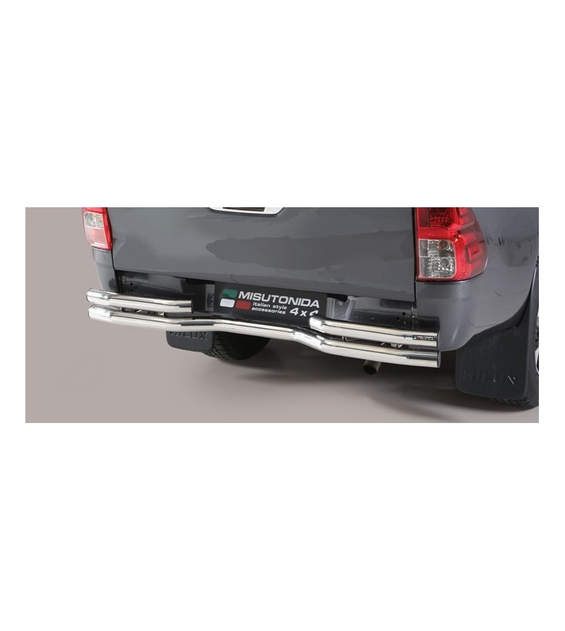 TOYOTA HILUX 16+ Double Bended Rear Protection Inox - DBR/410/IX - Rearbar / Rearstep - Verstralershop