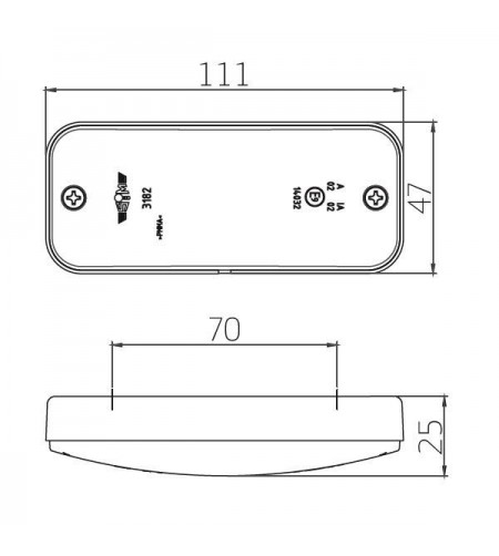Markeringslicht - SIM - 3182 - 4.3" - 11cm - Amber - 12V-24V