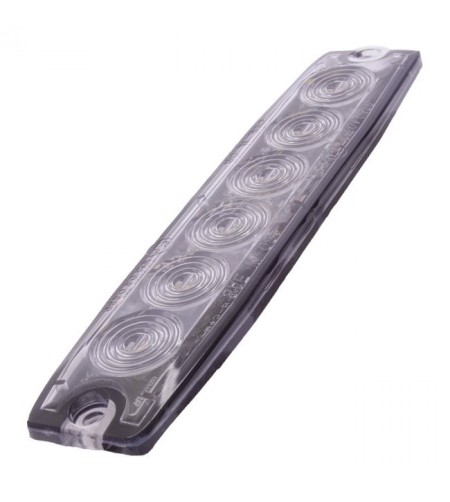 Warning light - Ledson - 6-Led - 6 led - 5.7" - 14.6cm - Clear - Super thin - 23 Flash patterns - Amber - 12V-24V