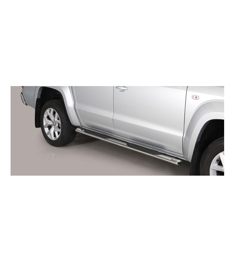 VW Amarok 16+ Oval Grand Pedana (Oval Side Bars with steps) Inox - GPO/280/IX - Lights and Styling